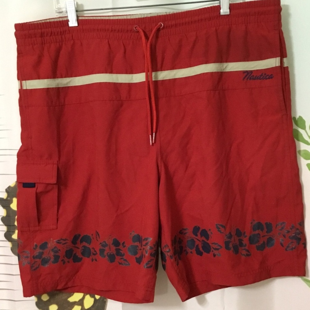 Vintage Nautica Aloha Mens Swim Trunks Beach Board Size-Large ~ Y2K